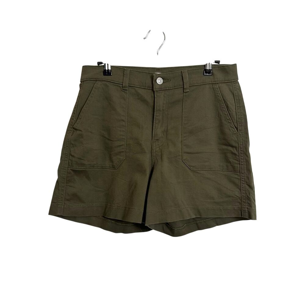 Levi's Utility Shorts Womens Size 28 Olive Green Mid-Rise Stretch Cotton Twill